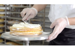 千層蛋糕製程的照片